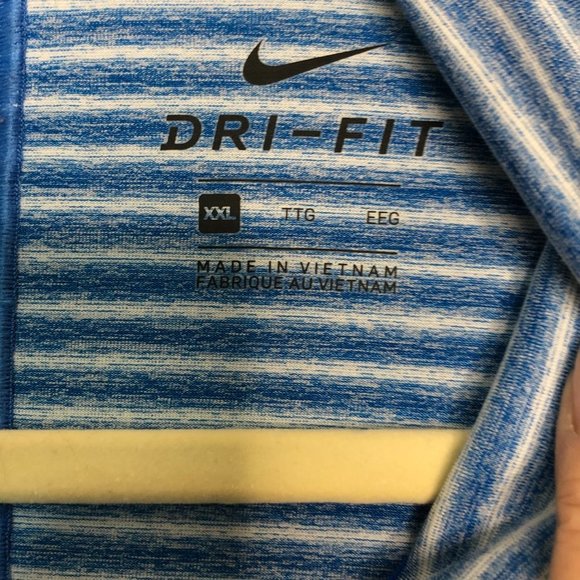 NIKE Dri-FIT ADV Tiger Woods Turquoise Stripe Golf Polo Shirt XXL - Picture 2 of 12